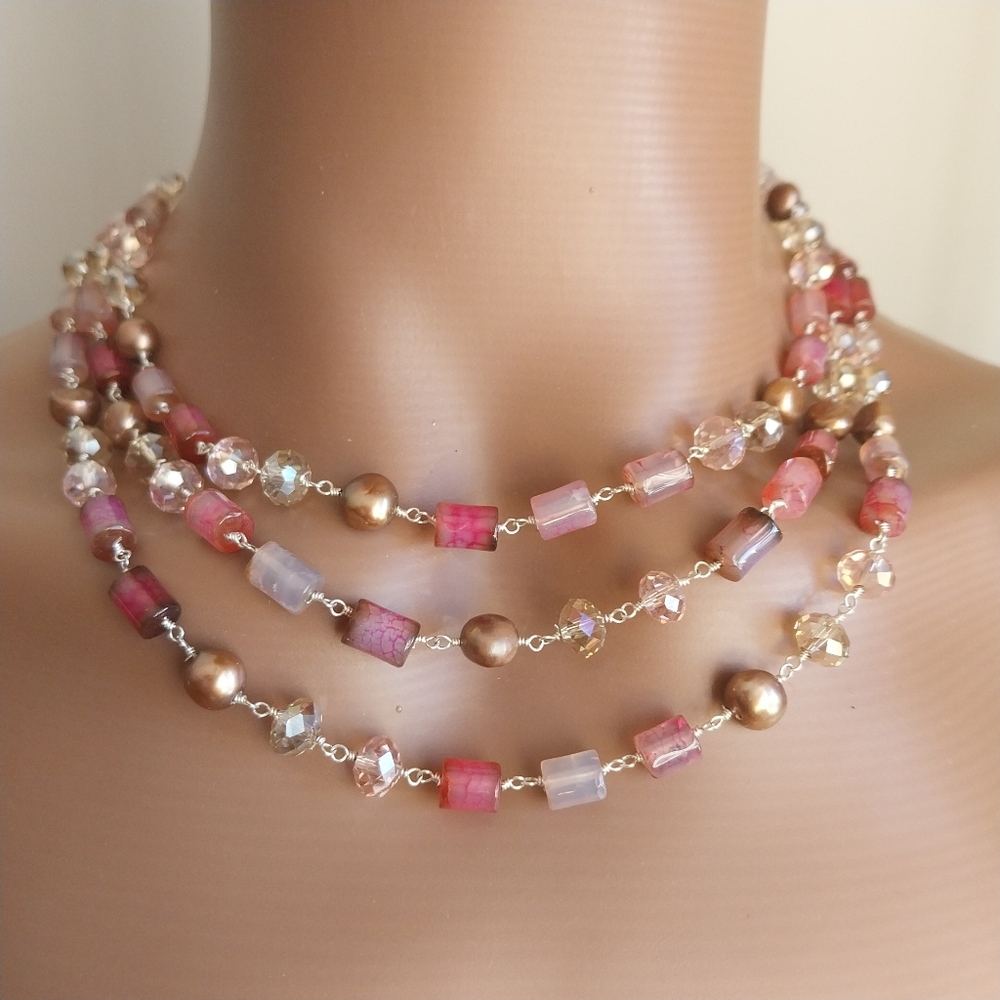 Multi-Strand Freshwater Pearl Beaded Necklace